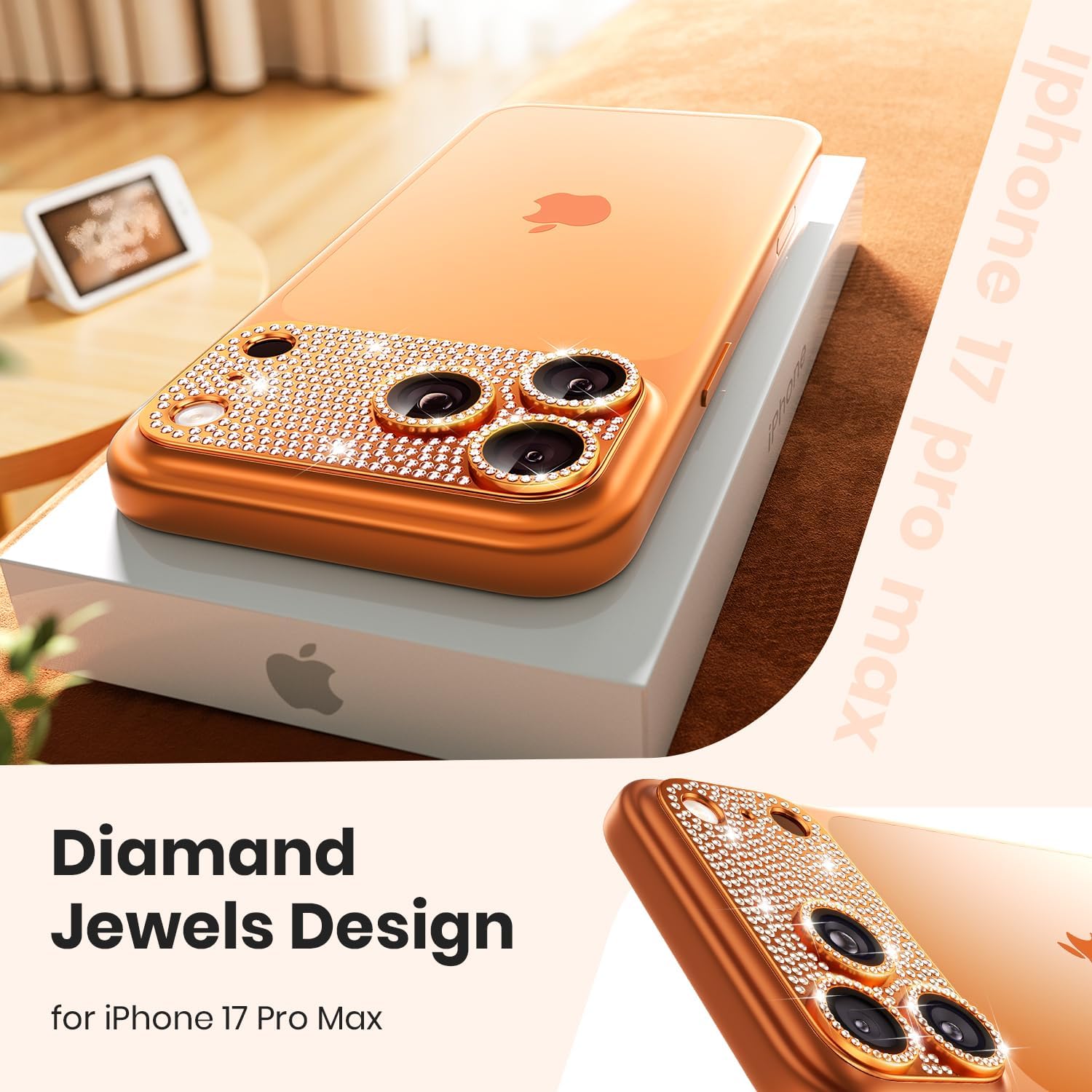 Orso Full Cover 9H Camera Protector Diamonds Blue iPhone 17 Pro Max ΠΡΟΣΤΑΣΙΑ ΟΘΟΝΗΣ Orso Orso Full Cover 9H Camera Protector Diamonds Blue iPhone 17 Pro Max - Image 3