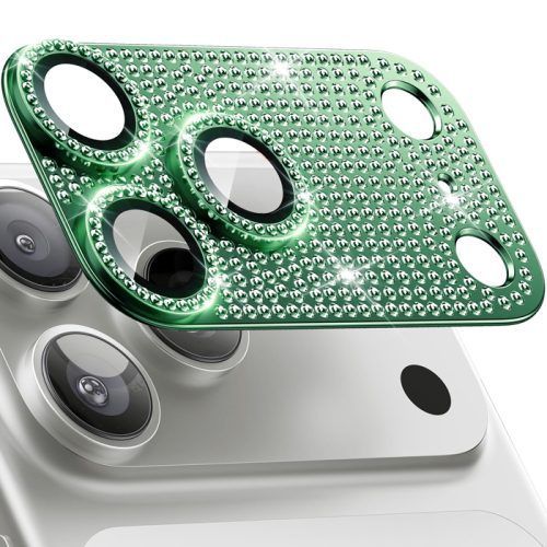 Orso Full Cover 9H Camera Protector Diamonds Green iPhone 17 Pro Max