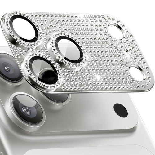 Orso Full Cover 9H Camera Protector Diamonds Titanium iPhone 17 Pro Max