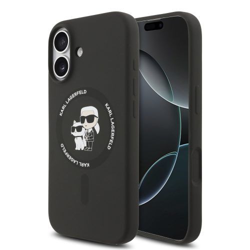 Θήκη Karl Lagerfeld Liquid Silicone Karl&Choupette Ring MagSafe Black iPhone 17 ΘΗΚΕΣ KARL LAGERFELD Θήκη Karl Lagerfeld Liquid Silicone Karl&Choupette Ring MagSafe Black iPhone 17