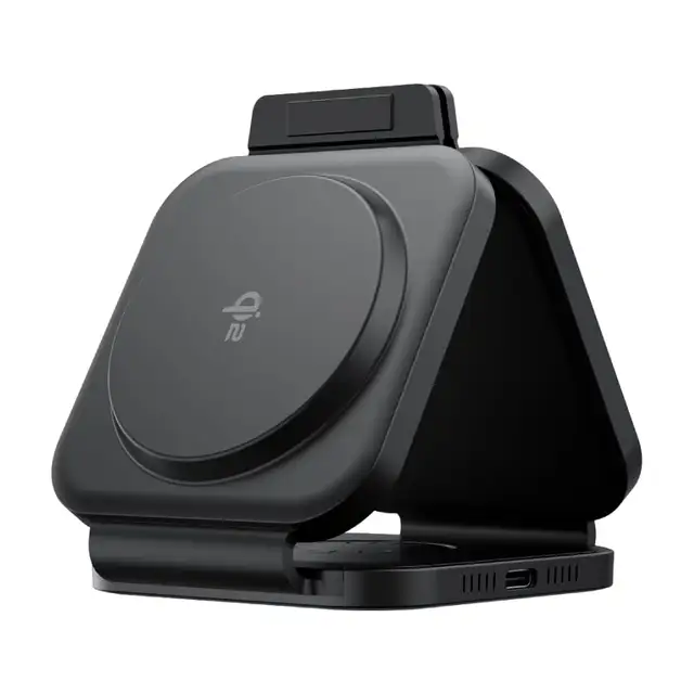 AmazingThing Thunder TriFold Foldable Charge Mag Stand Qi2 Black ΑΞΕΣΟΥΑΡ MAGSAFE AmazingThing AmazingThing Thunder TriFold Foldable Charge Mag Stand Qi2 Black