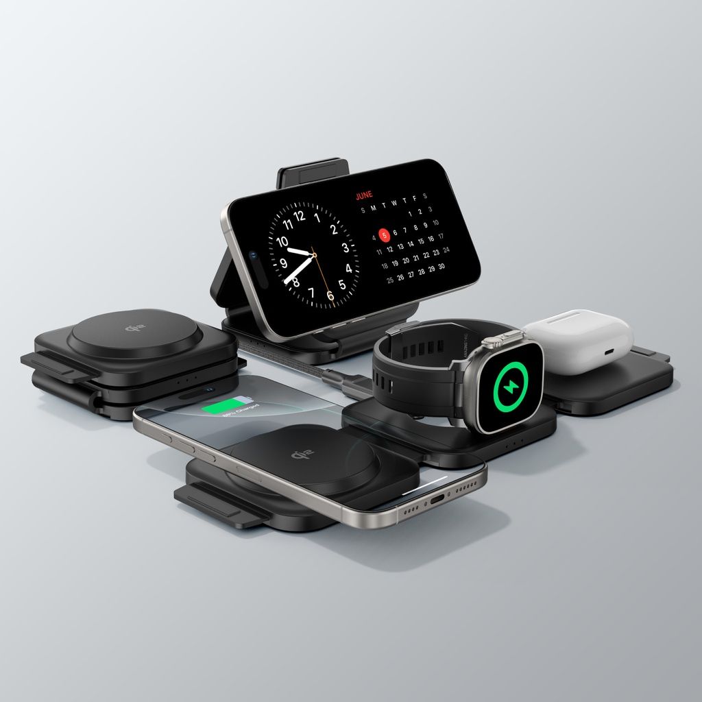 AmazingThing Thunder TriFold Foldable Charge Mag Stand Qi2 Black ΑΞΕΣΟΥΑΡ MAGSAFE AmazingThing AmazingThing Thunder TriFold Foldable Charge Mag Stand Qi2 Black - Image 2