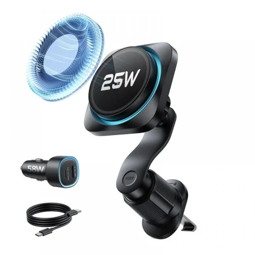 ESR OmniLock Qi2.2 Air Vent Car Charger Set 25W CryoBoost MagSafe Black