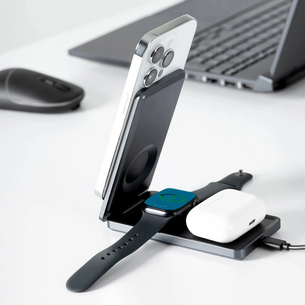 Proove 3in1 MagSafe Wireless Foldable Charging Station Metal Edge 15W Grey ΑΞΕΣΟΥΑΡ MAGSAFE Proove Proove 3in1 MagSafe Wireless Foldable Charging Station Metal Edge 15W Grey - Image 5