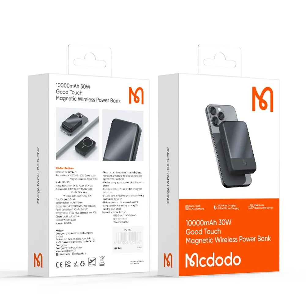 Mcdodo MagSafe PowerBank Ambilight LED Series 10000mAh 30W Black (MC-5931) POWERBANK MAGSAFE Mcdodo Mcdodo MagSafe PowerBank Ambilight LED Series 10000mAh 30W Black (MC-5931) - Image 4