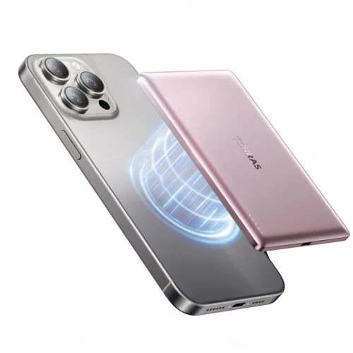 Torras Ultra Thin MiniMag MagSafe PowerBank 5000mAh Pink POWERBANK MAGSAFE TORRAS Torras Ultra Thin MiniMag MagSafe PowerBank 5000mAh Pink