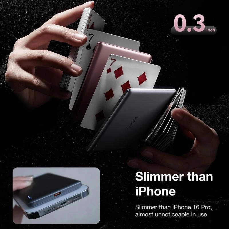Torras Ultra Thin MiniMag MagSafe PowerBank 5000mAh Pink POWERBANK MAGSAFE TORRAS Torras Ultra Thin MiniMag MagSafe PowerBank 5000mAh Pink - Image 6