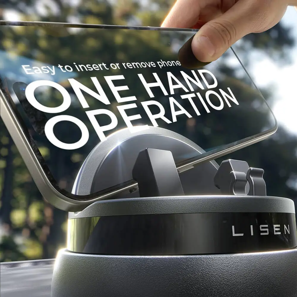 Lisen 360° Rotatable Dashboard Car Holder with Secure Fit Non-Slip Black ΑΞΕΣΟΥΑΡ Lisen Lisen 360° Rotatable Dashboard Car Holder with Secure Fit Non-Slip Black - Image 4