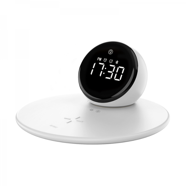 WiWU Wireless Charger with Clock Display Alarm Bluetooth Speaker 15W White (W017) ΑΞΕΣΟΥΑΡ WIWU WiWU Wireless Charger with Clock Display Alarm Bluetooth Speaker 15W White (W017)