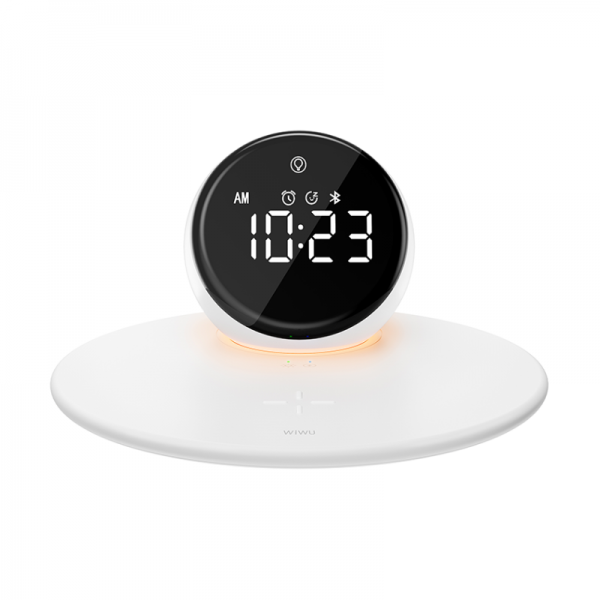 WiWU Wireless Charger with Clock Display Alarm Bluetooth Speaker 15W White (W017) ΑΞΕΣΟΥΑΡ WIWU WiWU Wireless Charger with Clock Display Alarm Bluetooth Speaker 15W White (W017) - Image 4