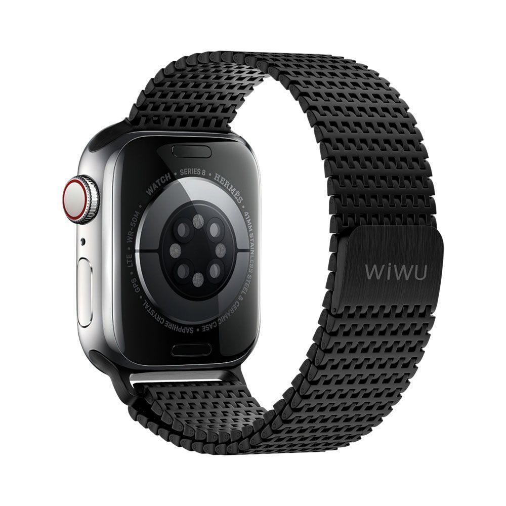 Λουράκι WiWU Metal Steel Domino Black Apple Watch 38/40/41/42mm Series 10/11 APPLE WATCH WIWU Λουράκι WiWU Metal Steel Domino Black Apple Watch 38/40/41/42mm Series 10/11