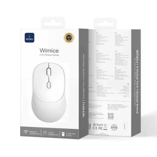 Alternative view of WiWU Wimice Wireless Mouse 2.4G White (WM112)