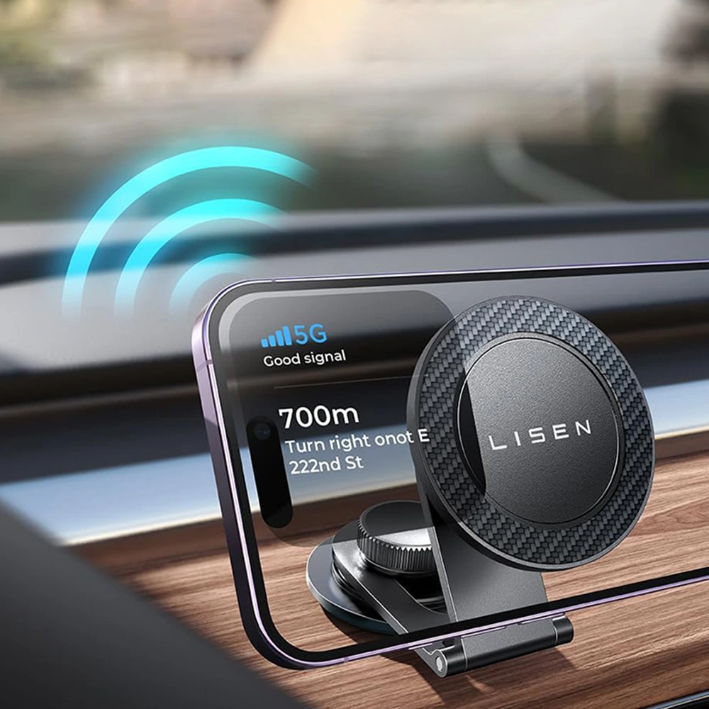 Lisen Magnetic Adjustable Dashboard Car Holder N52 Magnets Black ΑΞΕΣΟΥΑΡ MAGSAFE Lisen Lisen Magnetic Adjustable Dashboard Car Holder N52 Magnets Black - Image 3