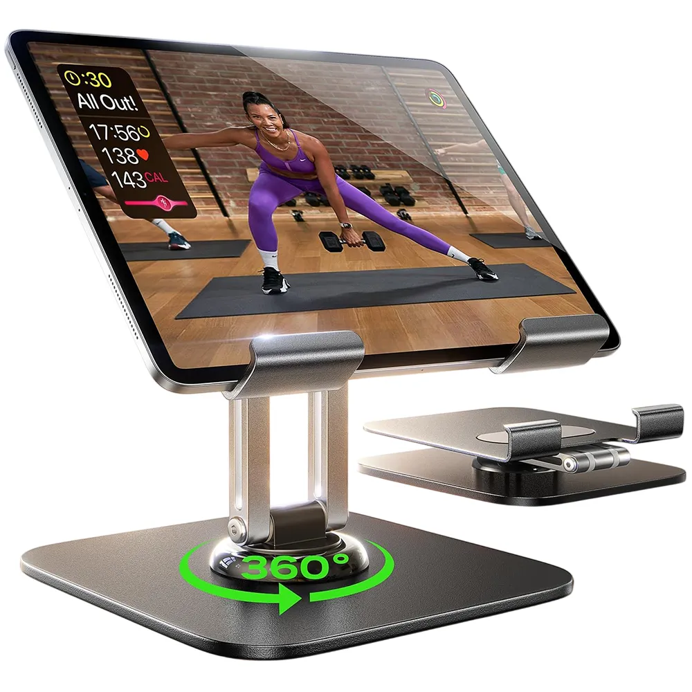 Lisen Foldable Adjustable Desk Tablet Holder 360° Rotation Black (4.7″-12.9″) GADGETS Lisen Lisen Foldable Adjustable Desk Tablet Holder 360° Rotation Black (4.7"-12.9")