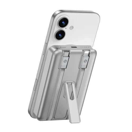 WiWU Magnetic MagSafe Elite Multi PowerBank 10000mAh Silver (P056) POWERBANK MAGSAFE WIWU WiWU Magnetic MagSafe Elite Multi PowerBank 10000mAh Silver (P056)