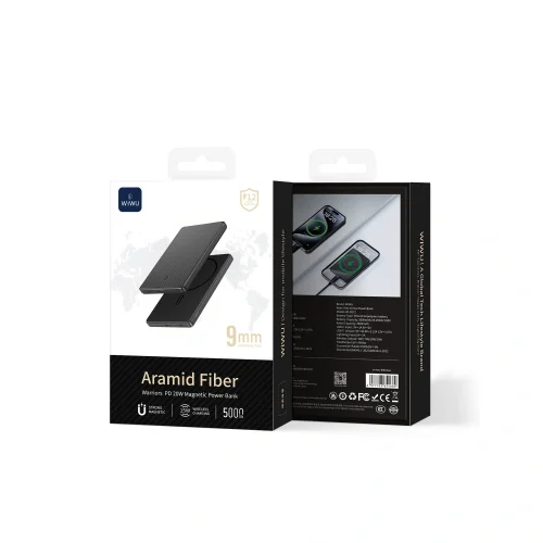 Alternative view of WiWU Warriors Slim PD 20W Magnetic MagSafe PowerBank 5000mAh Aramid Fiber Black (P072)