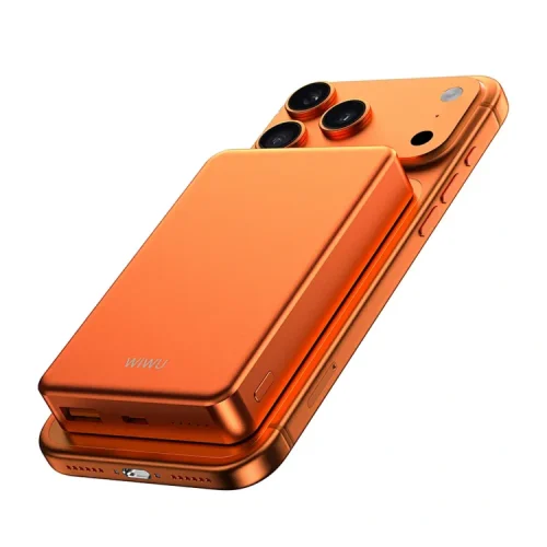 WiWU Ultra Thin Magnetic MagSafe PowerBank 10000mAh Orange (P15-1) POWERBANK MAGSAFE WIWU WiWU Ultra Thin Magnetic MagSafe PowerBank 10000mAh Orange (P15-1)