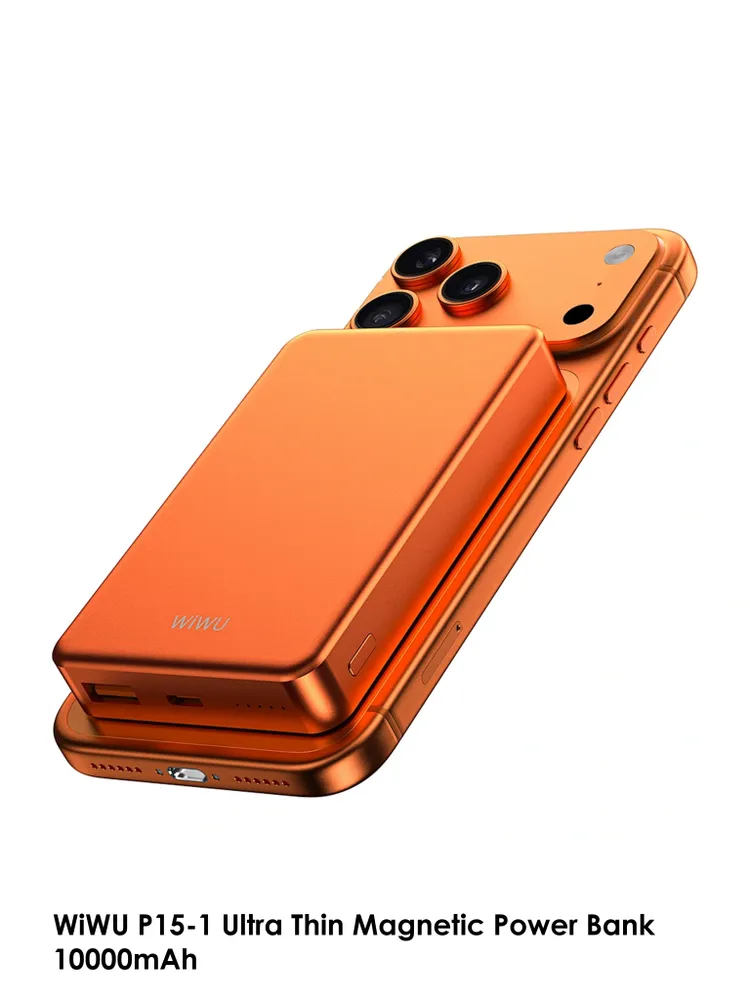 WiWU Ultra Thin Magnetic MagSafe PowerBank 10000mAh Orange (P15-1) POWERBANK MAGSAFE WIWU WiWU Ultra Thin Magnetic MagSafe PowerBank 10000mAh Orange (P15-1)
