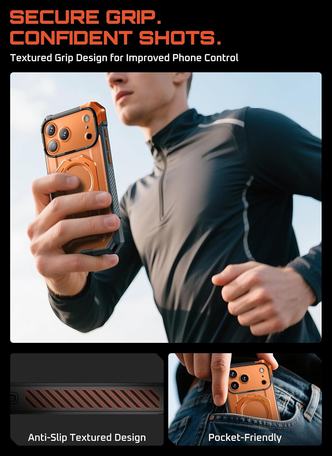 Θήκη Supcase Unicorn Beetle Grip Magsafe Orange iPhone 17 Pro ΘΗΚΕΣ SUPCASE Θήκη Supcase Unicorn Beetle Grip Magsafe Orange iPhone 17 Pro - Image 3