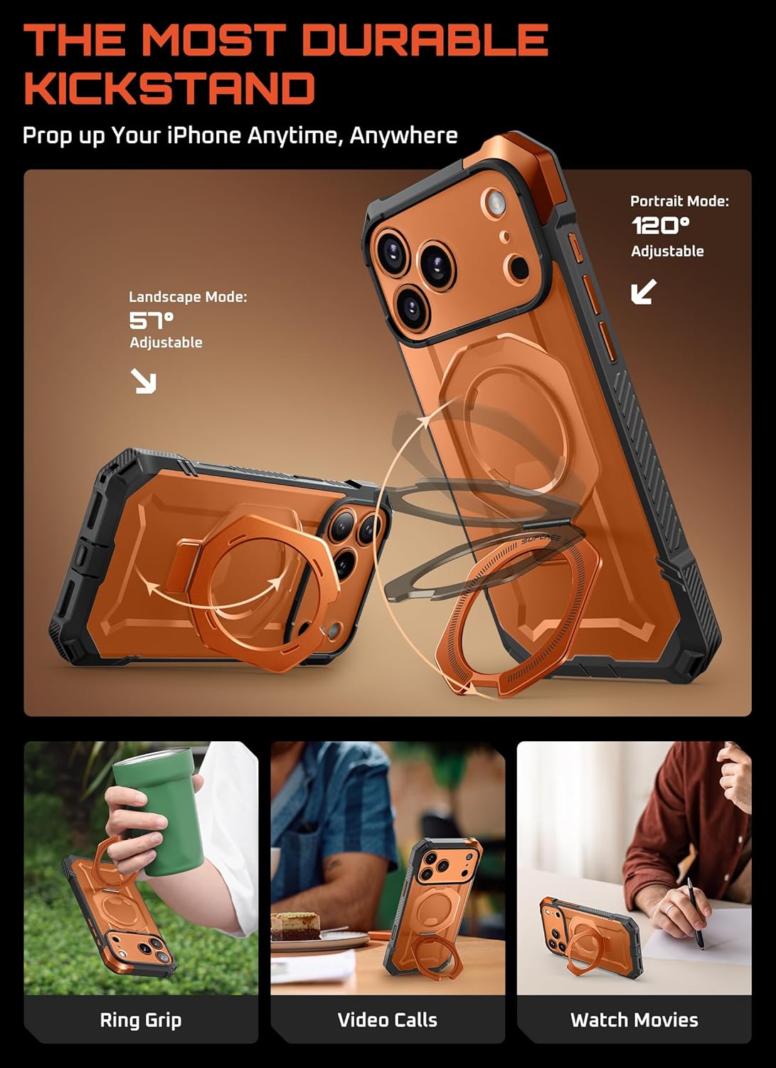 Θήκη Supcase Unicorn Beetle Grip Magsafe Orange iPhone 17 Pro ΘΗΚΕΣ SUPCASE Θήκη Supcase Unicorn Beetle Grip Magsafe Orange iPhone 17 Pro - Image 7