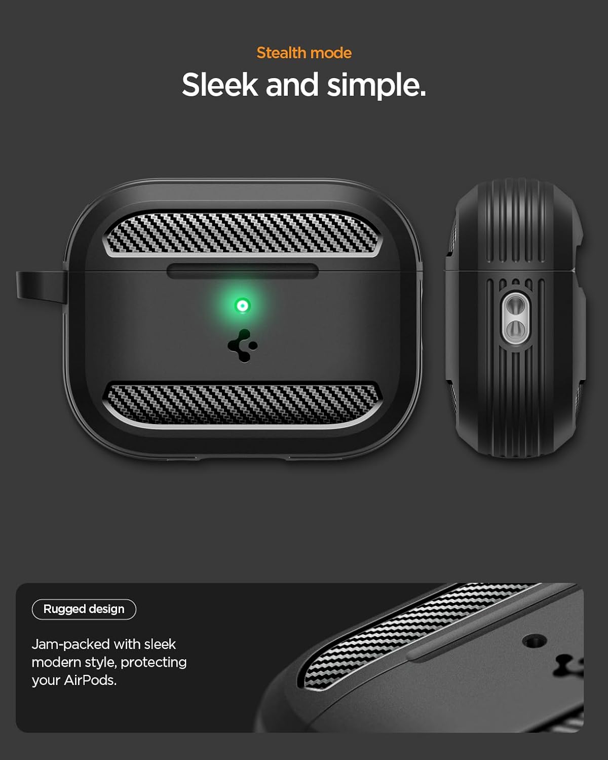 Θήκη Spigen Rugged Armor Matte Black AirPods Pro 3 APPLE AIRPODS Spigen Θήκη Spigen Rugged Armor Matte Black AirPods Pro 3 - Image 5