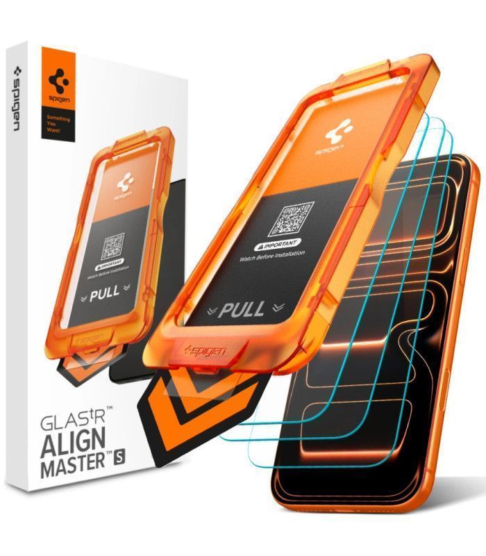 Spigen Glas.tR AlignMaster S Tempered Glass iPhone 17 Pro (3-Pack) ΠΡΟΣΤΑΣΙΑ ΟΘΟΝΗΣ Spigen Spigen Glas.tR AlignMaster S Tempered Glass iPhone 17 Pro (3-Pack)