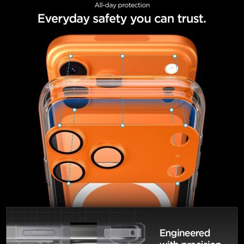 Alternative view of Spigen Glass tR EZ Fit Optik ProXL Orange iPhone 17 Pro Max