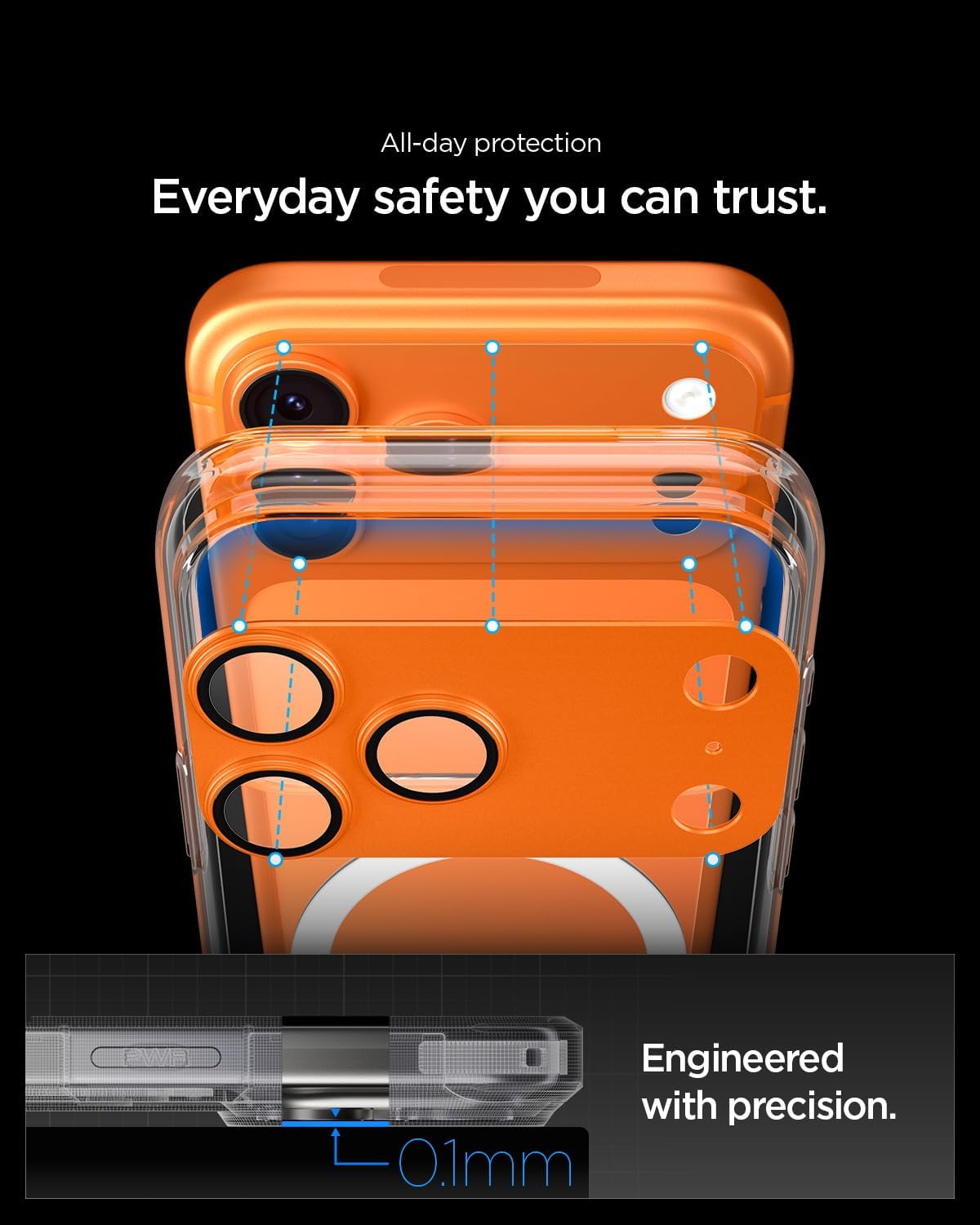 Spigen Glass tR EZ Fit Optik ProXL Orange iPhone 17 Pro Προστασία Οθόνης iPhone Spigen Spigen Glass tR EZ Fit Optik ProXL Orange iPhone 17 Pro - Image 11