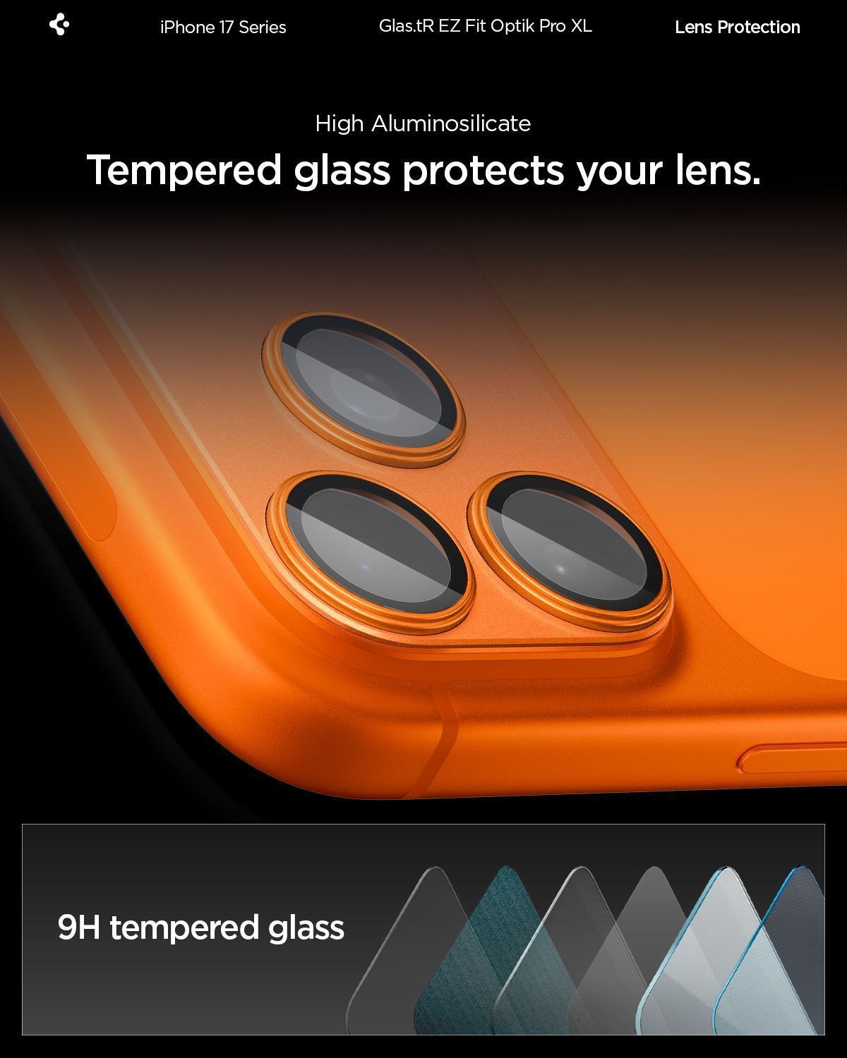 Spigen Glass tR EZ Fit Optik ProXL Orange iPhone 17 Pro Προστασία Οθόνης iPhone Spigen Spigen Glass tR EZ Fit Optik ProXL Orange iPhone 17 Pro - Image 8