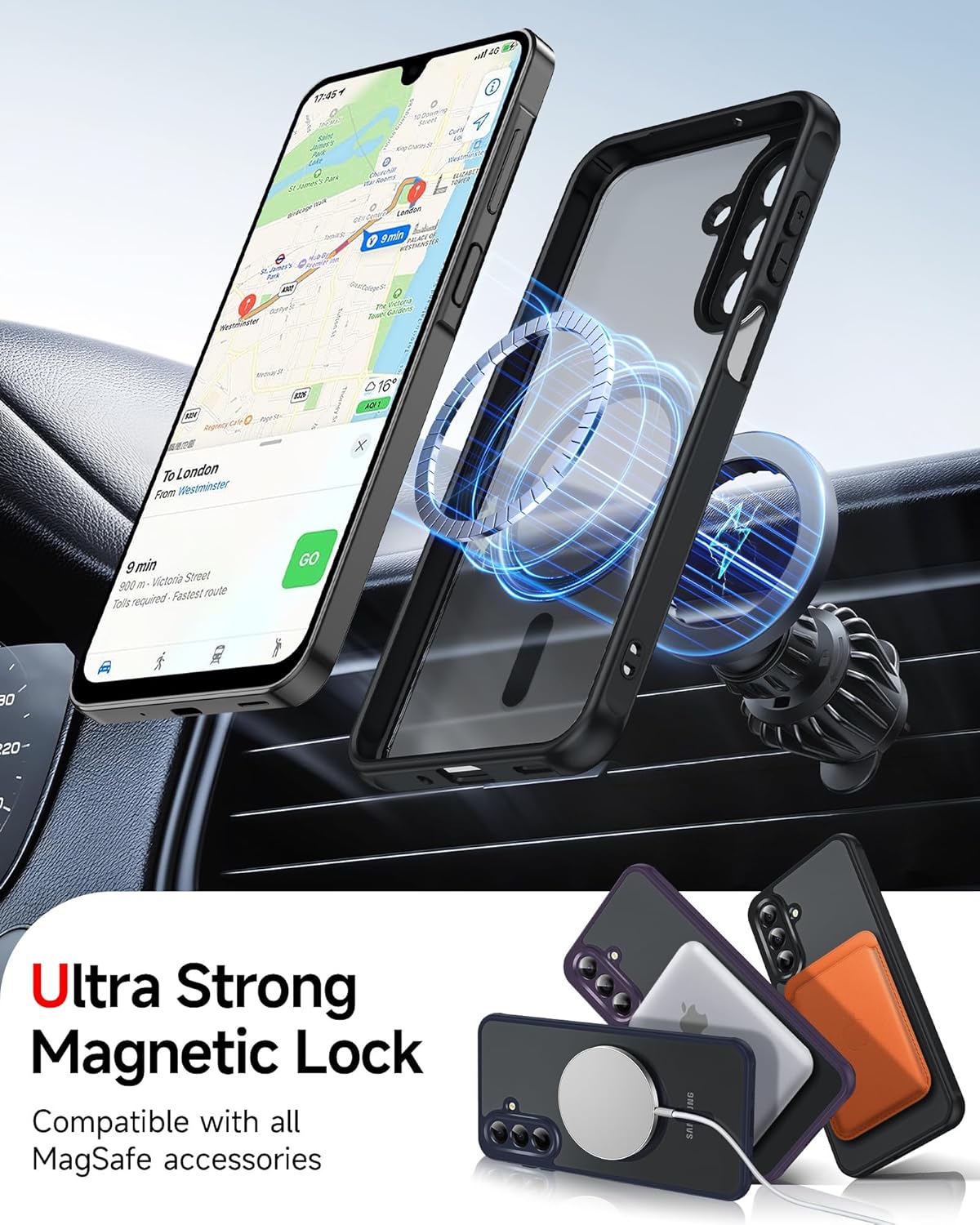 Θήκη Orso Classic MagSafe Clear Black Samsung Galaxy A57 ΘΗΚΕΣ Orso Θήκη Orso Classic MagSafe Clear Black Samsung Galaxy A57 - Image 2