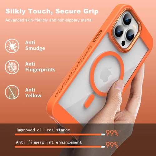 Alternative view of Θήκη Orso MagCase Focus Stripes Clear Orange iPhone 17 Pro