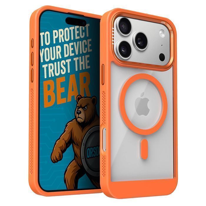 Θήκη Orso MagCase Focus Stripes Clear Orange iPhone 17 Pro ΘΗΚΕΣ Orso Θήκη Orso MagCase Focus Stripes Clear Orange iPhone 17 Pro