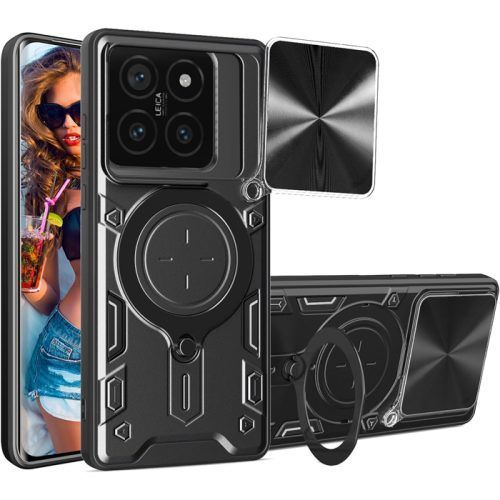 Θήκη Shockproof Ringstand Slide Camera Black Poco F8 Pro 5G ΘΗΚΕΣ Orso Θήκη Shockproof Ringstand Slide Camera Black Poco F8 Pro 5G