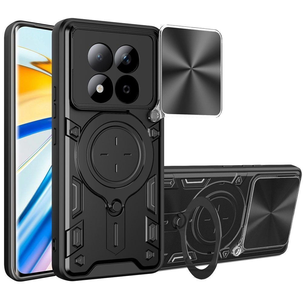 Θήκη Shockproof Ringstand Slide Camera Black Poco M8 5G ΘΗΚΕΣ Orso Θήκη Shockproof Ringstand Slide Camera Black Poco M8 5G