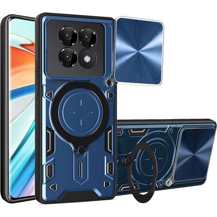 Θήκη Shockproof Ringstand Slide Camera Blue Poco M8 5G ΘΗΚΕΣ Orso Θήκη Shockproof Ringstand Slide Camera Blue Poco M8 5G