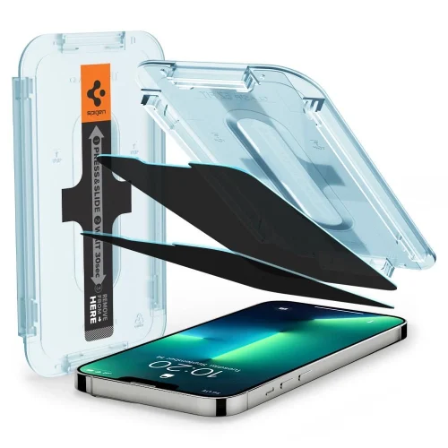 Spigen EZ Fit GLAS.tR Privacy Tempered Glass iPhone 13/13 Pro/14/16e/17e (2-Pack) ΠΡΟΣΤΑΣΙΑ ΟΘΟΝΗΣ Spigen Spigen EZ Fit GLAS.tR Privacy Tempered Glass iPhone 13/13 Pro/14/16e/17e (2-Pack)