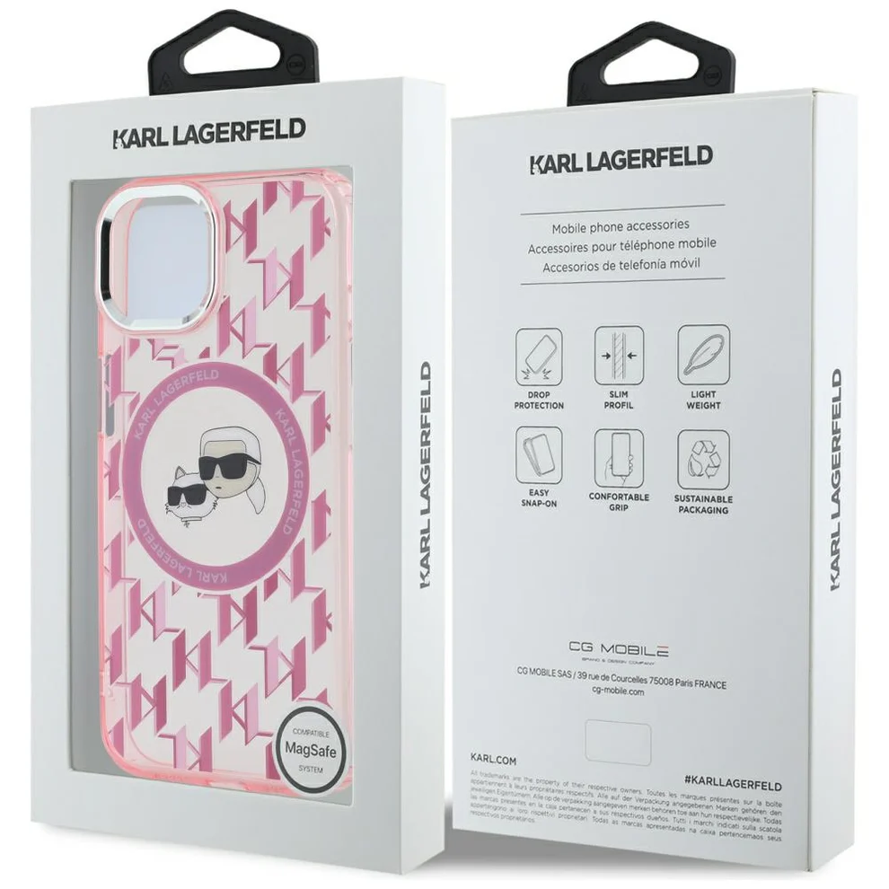 Θήκη Karl Lagerfeld IML Monogram Karl&Choupette Head MagSafe Clear Pink iPhone 15 ΘΗΚΕΣ KARL LAGERFELD Θήκη Karl Lagerfeld IML Monogram Karl&Choupette Head MagSafe Clear Pink iPhone 15 - Image 7