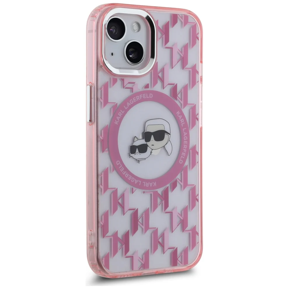 Θήκη Karl Lagerfeld IML Monogram Karl&Choupette Head MagSafe Clear Pink iPhone 15 ΘΗΚΕΣ KARL LAGERFELD Θήκη Karl Lagerfeld IML Monogram Karl&Choupette Head MagSafe Clear Pink iPhone 15 - Image 3