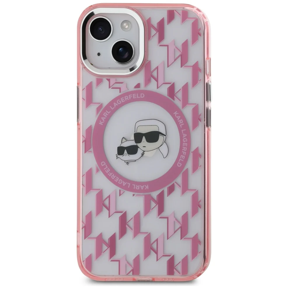 Θήκη Karl Lagerfeld IML Monogram Karl&Choupette Head MagSafe Clear Pink iPhone 15 ΘΗΚΕΣ KARL LAGERFELD Θήκη Karl Lagerfeld IML Monogram Karl&Choupette Head MagSafe Clear Pink iPhone 15 - Image 2