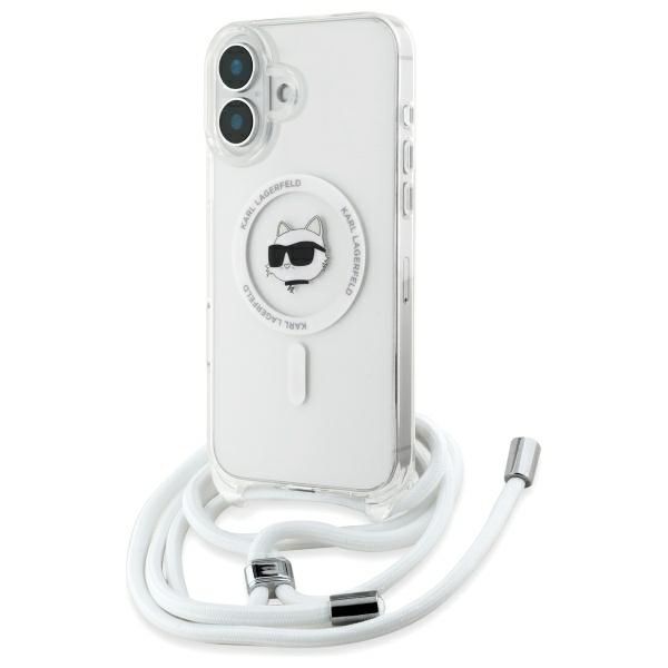 Θήκη Karl Lagerfeld IML Choupette Head Crossbody Cord Clear Magsafe iPhone 16 ΘΗΚΕΣ KARL LAGERFELD Θήκη Karl Lagerfeld IML Choupette Head Crossbody Cord Clear Magsafe iPhone 16