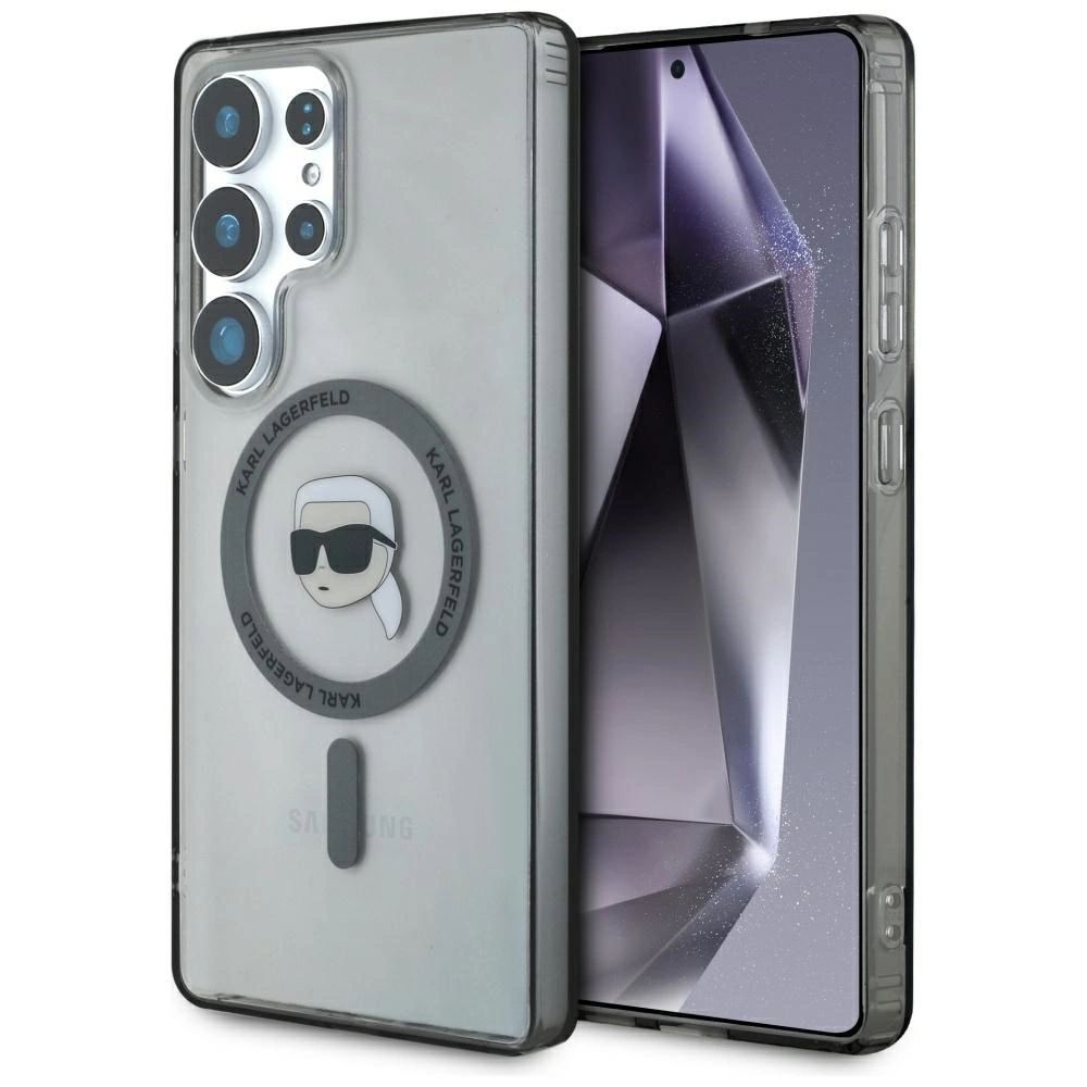 Θήκη Karl Lagerfeld Button Karl Head Printed Logo MagSafe Clear Black Samsung Galaxy S25 Ultra ΘΗΚΕΣ KARL LAGERFELD Θήκη Karl Lagerfeld Button Karl Head Printed Logo MagSafe Clear Black Samsung Galaxy S25 Ultra