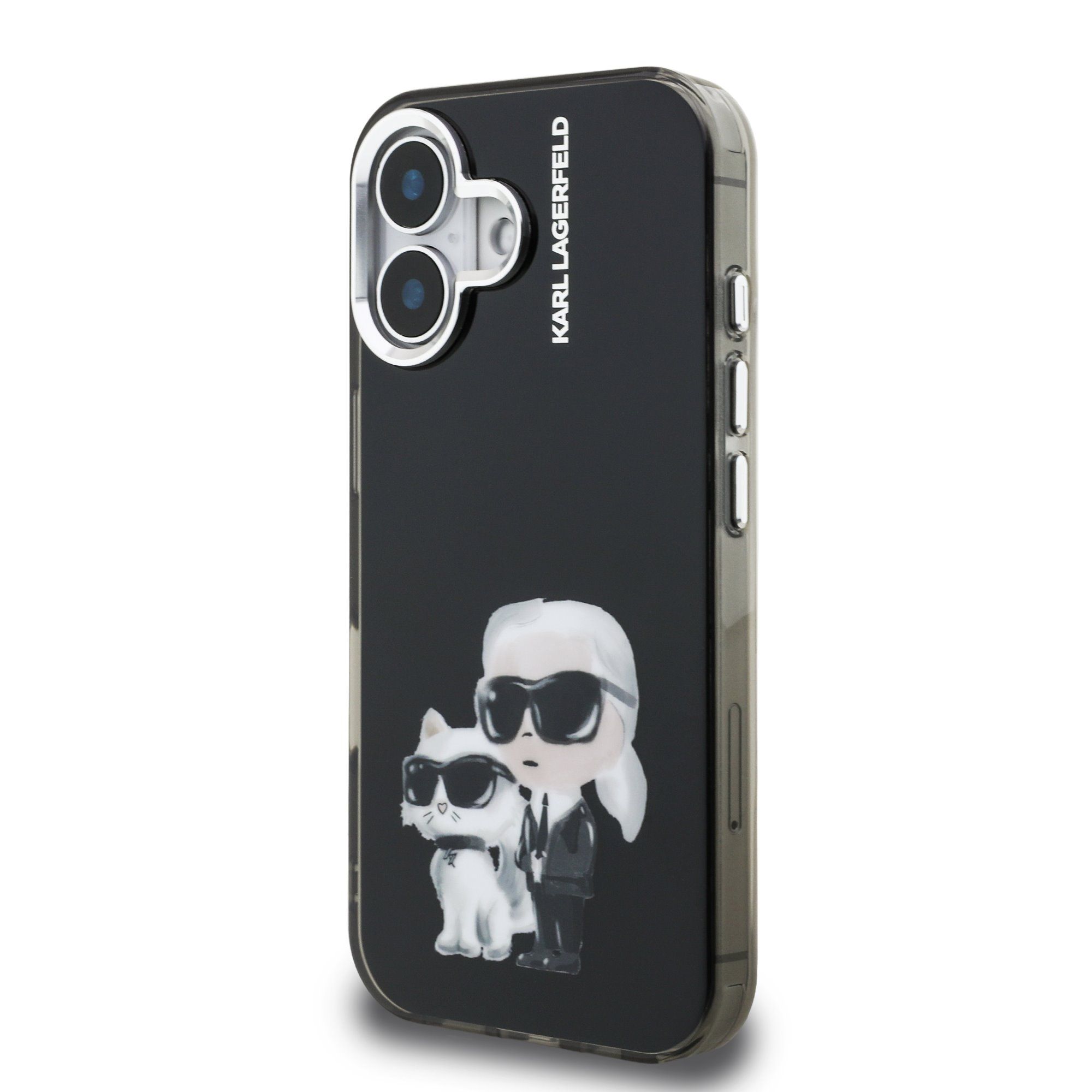 Θήκη Karl Lagerfeld IML Aquarelle Karl and Choupette Logo Black iPhone 16 ΘΗΚΕΣ KARL LAGERFELD Θήκη Karl Lagerfeld IML Aquarelle Karl and Choupette Logo Black iPhone 16 - Image 2
