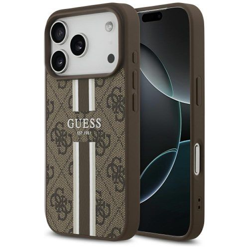 Θήκη Guess 4G Printed Stripes Magsafe Brown iPhone 17 Pro