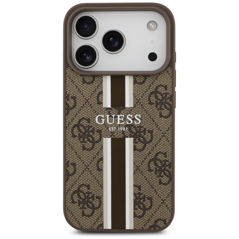 Θήκη Guess 4G Printed Stripes Magsafe Brown iPhone 17 Pro ΘΗΚΕΣ Guess Θήκη Guess 4G Printed Stripes Magsafe Brown iPhone 17 Pro - Image 3