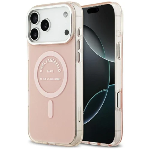 Θήκη Karl Lagerfeld IML Karl RSG Logo MagSafe Pink iPhone 17 Pro Max
