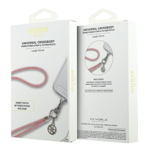 Guess Universal Crossbody Rhinestone Strap Tether Patch Pink GADGETS Guess Guess Universal Crossbody Rhinestone Strap Tether Patch Pink - Image 4