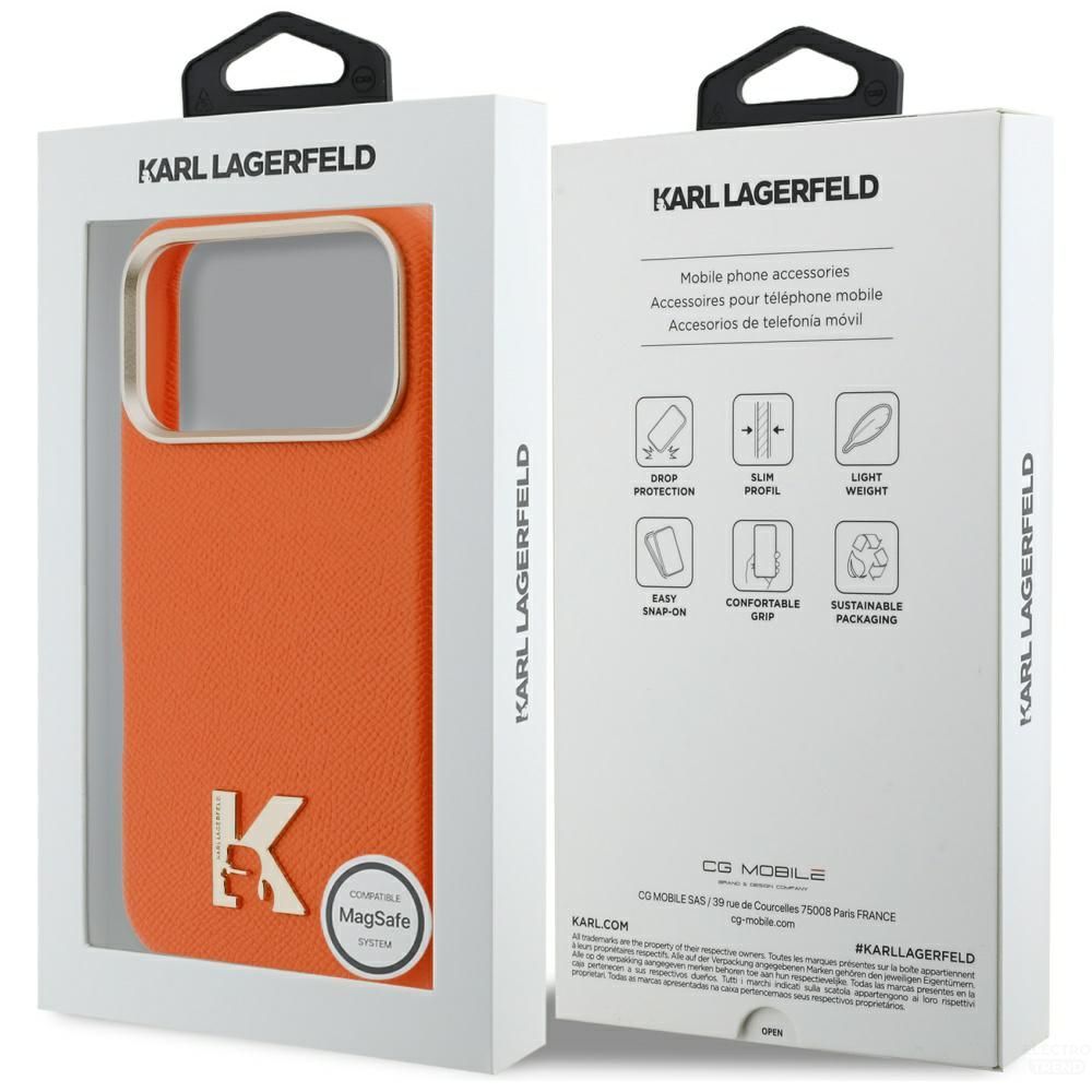 Θήκη Karl Lagerfeld Karl Head Logo MagSafe Leather Orange iPhone 17 Pro Max ΘΗΚΕΣ KARL LAGERFELD Θήκη Karl Lagerfeld Karl Head Logo MagSafe Leather Orange iPhone 17 Pro Max - Image 8