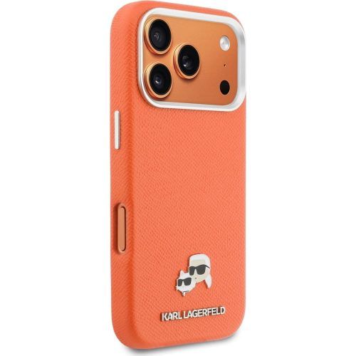 Alternative view of Θήκη Karl Lagerfeld Karl and Choupette Head Pins MagSafe Leather Orange iPhone 17 Pro