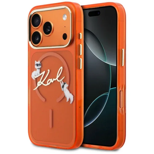 Θήκη Karl Lagerfeld IML Choupettes Karl Script Logo MagSafe Orange iPhone 17 Pro ΘΗΚΕΣ KARL LAGERFELD Θήκη Karl Lagerfeld IML Choupettes Karl Script Logo MagSafe Orange iPhone 17 Pro