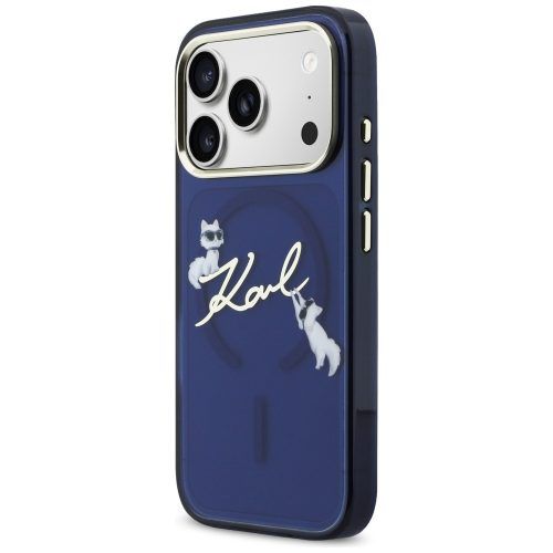 Alternative view of Θήκη Karl Lagerfeld IML Choupettes Karl Script Logo MagSafe Blue iPhone 17 Pro Max
